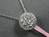 ESTATE .54CT DIAMOND 14KT WHITE GOLD CLASSIC ROUND CLUSTER HALO FLOATING PENDANT