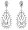 LARGE 5.72CT DIAMOND 14KT WHITE GOLD 3D MULTI TEAR DROP FUN CHANDELIER EARRINGS