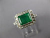 2.42CT DIAMOND & AAA EMERALD 14KT WHITE GOLD 3D BEZEL FILIGREE ENGAGEMENT RING