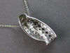 ESTATE LARGE .43CT DIAMOND 18K WHITE GOLD 3D MULTI ROW FILIGREE FLOATING PENDANT