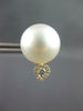 ESTATE LARGE .27CT DIAMOND & AAA SOUTH SEA PEARL 18KT YELLOW GOLD STUD EARRINGS