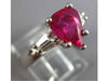 LARGE 2.72CT DIAMOND & AAA RUBY 18K WHITE GOLD PEAR SHAPE LUCIDA ENGAGEMENT RING
