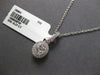 ESTATE .27CT DIAMOND 14KT WHITE GOLD CLASSIC ROUND CLUSTER OVAL FLOATING PENDANT