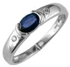.69CT DIAMOND & AAA SAPPHIRE 14KT WHITE GOLD 3D OVAL & ROUND 3 STONE FUN RING