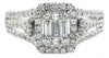 WIDE 1.08CT DIAMOND 18KT WHITE GOLD ROUND & BAGUETTE SQUARE HALO FRIENDSHIP RING