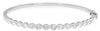 1.35CT DIAMOND 14KT WHITE GOLD 3D OVAL SEMI ETERNITY BEZEL CUFF BANGLE BRACELET