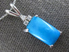 ESTATE 2.75CT DIAMOND & AAA BLUE OPAL 14K WHITE GOLD 3D 3 STONE FLOATING PENDANT