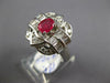 2.0CT DIAMOND & AAA RUBY 18KT WHITE GOLD OVAL ROUND & BAGUETTE ENGAGEMENT RING