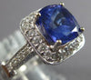 LARGE 4.07CT DIAMOND & AAA TANZANITE 18KT WHITE GOLD 3D FILIGREE ENGAGEMENT RING