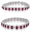 LARGE 16.87CT DIAMOND & AAA RUBY 18KT WHITE GOLD 3D ROUND & EMERALD CUT BRACELET