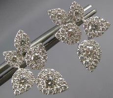 ESTATE 1.33CT DIAMOND 14KT WHITE GOLD 3D MULTI LEAF CLASSIC HANGING EARRINGS