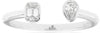 .22CT DIAMOND 14KT WHITE GOLD 3D BAGUETTE & PEAR SHAPE BEZEL 2 STONE LOVE RING