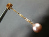ESTATE .42CT DIAMOND & AAA PINK SOUTH SEA PEARL 18KT ROSE GOLD HANGING EARRINGS