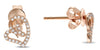 .13CT DIAMOND 14KT ROSE GOLD 3D CLASSIC BUTTERFLY HEART SHAPE LOVE STUD EARRINGS