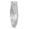 1.59CT DIAMOND 14KT WHITE GOLD 3D PRINCESS & ROUND GRADUATING ENGAGEMENT RING