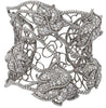 EXTRA LARGE 20.61CT DIAMOND 18KT WHITE GOLD MULTI LEAF FILIGREE BANGLE BRACELET