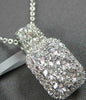 ESTATE 1.08CT DIAMOND 18KT WHITE GOLD 3D ROUND INVISIBLE SQUARE FLOATING PENDANT
