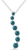 .50CT BLUE DIAMOND 14KT WHITE GOLD 3D GRADUATING JOURNEY LOVE FLOATING PENDANT