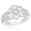 ESTATE LARGE 2.42CT DIAMOND 14KT WHITE GOLD 3D CLASSIC FLOWER SEMI ETERNITY RING