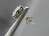 .90CT DIAMOND 14KT WHITE GOLD 3D ROUND & BAGUETTE SQUARE FILIGREE STUD EARRINGS