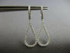 LARGE 1.01CT DIAMOND 14KT WHITE GOLD 3D OPEN TEAR DROP HUGGIE HANGING EARRINGS