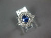ANTIQUE .52CT DIAMOND & AAA SAPPHIRE 18K WHITE GOLD OVAL & ROUND FLOWER FUN RING