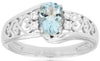 .80CT DIAMOND & AAA AQUAMARINE 14KT WHITE GOLD MULTI HEART CRISS CROSS LOVE RING