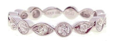 .44CT DIAMOND 18KT WHITE GOLD ROUND & MARQUISE SHAPE MILGRAIN ANNIVERSARY RING