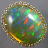 EXTRA LARGE 15.73CT DIAMOND & AAA AUSTRALIAN OPAL 14KT YELLOW GOLD OVAL FUN RING