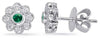 .29CT DIAMOND & AAA EMERALD 14KT WHITE GOLD 3D FILIGREE MILGRAIN STUD EARRINGS