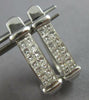 ESTATE LARGE 1.02CT DIAMOND 14K WHITE GOLD PRINCESS OVAL HUGGIE HANGING EARRINGS