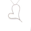 ESTATE LARGE .79CT DIAMOND 18KT WHITE GOLD 3D OPEN HEART LOVE FLOATING PENDANT