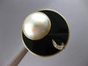 EXTRA LARGE .12CT DIAMOND & AAA PEARL & ONYX 14KT TWO TONE GOLD EARRINGS #27536