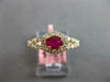 ESTATE 1.04CT DIAMOND & AAA RUBY 14KT YELLOW GOLD 3D CLASSIC HALO LOVE RING