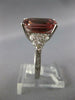 EXTRA LARGE 6.50CT DIAMOND & AAA PINK TOURMALINE 14KT WHITE GOLD ENGAGEMENT RING