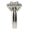 LARGE 1.10CT DIAMOND 18KT WHITE GOLD ROUND & BAGUETTE DOUBLE HALO COCKTAIL RING