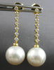 LARGE .42CT DIAMOND & AAA SOUTH SEA PEARL 18KT YELLOW GOLD 7 STONE FUN EARRINGS