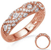 ESTATE .94CT DIAMOND 14KT ROSE GOLD OPEN FILIGREE INFINITY MILGRAIN LOVE RING