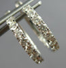 ESTATE .93CT DIAMOND 14KT WHITE GOLD 3D CLASSIC INSIDE OUT HOOP HANGING EARRINGS