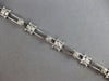 ESTATE WIDE .30CT DIAMOND 14KT WHITE GOLD 3D ROUND FILIGREE FUN TENNIS BRACELET