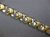 ESTATE WIDE 14KT 2 TONE GOLD 3D MATTE & SHINY MULTI LEAF CRISS CROSS BRACELET