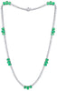 18.77CT DIAMOND & AAA EMERALD 18KT WHITE GOLD OVAL & ROUND BY THE YARD NECKLACE