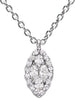 ESTATE .32CT DIAMOND 18KT WHITE GOLD ROUND & MARQUISE LEAF FUN FLOATING PENDANT