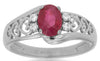 1.0CT DIAMOND & AAA RUBY 14KT WHITE GOLD 3D OVAL & ROUND MULTI HEART LOVE RING