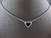 2.17CT DIAMOND & AAA SAPPHIRE 18K WHITE GOLD TRILLION & ROUND HALO LOVE NECKLACE