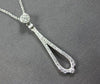 ESTATE .28CT DIAMOND 14KT WHITE GOLD CLASSIC TEAR DROP FLORAL FLOATING PENDANT