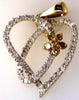 .75CT WHITE & FANCY YELLOW DIAMOND 14KT 2 TONE GOLD HEART SHAPE FLOATING PENDANT