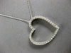 ESTATE .30CT DIAMOND 14KT WHITE GOLD 3D CLASSIC OPEN HEART FLOATING PENDANT