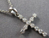 ESTATE SMALL .13CT DIAMOND 14KT WHITE GOLD 3D CLASSIC CROSS FLOATING PENDANT
