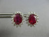 2.65CT DIAMOND & AAA RUBY 14KT WHITE GOLD 3D OVAL & ROUND FLOWER EARRINGS #27736